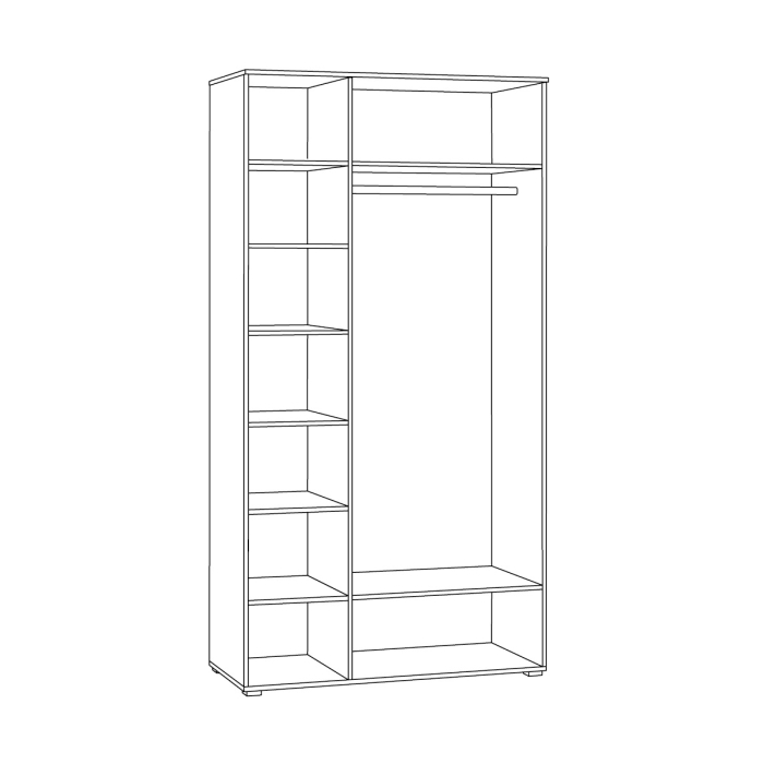 Для одежды, Шкаф для одежды Остин 13.336.03, белая шагрень, дуб золотой крафт