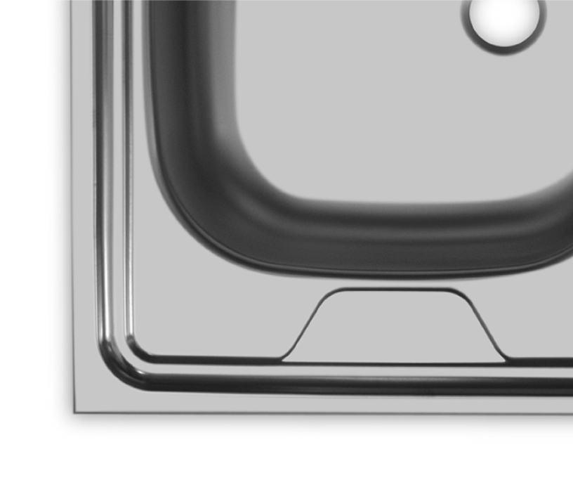 Кухонные мойки, Мойка накладная 80*60 Левая в комплекте с сифоном и крепежом