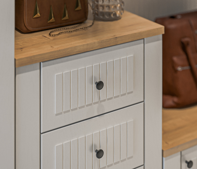 Прихожие, Набор для прихожей Монтана Белый Альпийский,Дуб Гамильтон/МДФ Дуб Белый