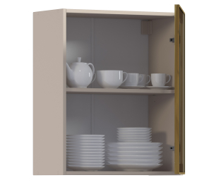 Навесной шкаф Регина РП-60 (Песочный/Витрина Золото)