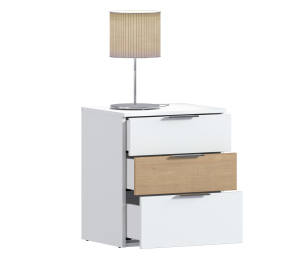 Тумба с ящиками Мальта СБ-3295 Белый/Дуб Гамильтон,МДФ Белый