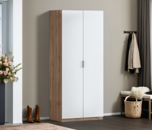 Шкаф двухдверный Макс 1000 мм, вариант №2 (ЛДСП, корпус дуб вотан)