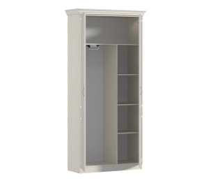 Шкаф 2 дверный Гранд / Ливерпуль СБ-3506 Дуб Приморский Белый/МДФ Классика Светлый