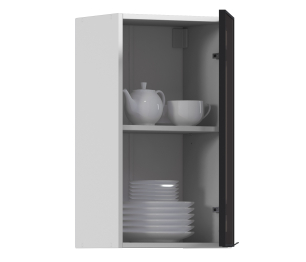 Регина РП-40 Полка Белый/Витрина алюминий Черный матовый/стекло Бронза