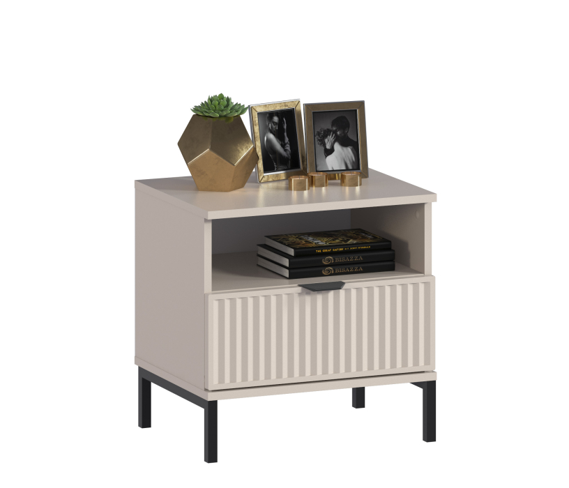 Прикроватные тумбы, Тумба прикроватная Турин СБ-3575 Кашемир серый/МДФ Кашемир