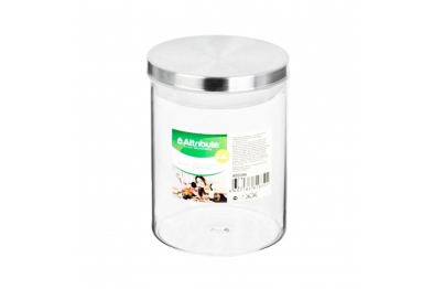 Банка 600мл, стеклянная с крышкой STEEL TOUCH