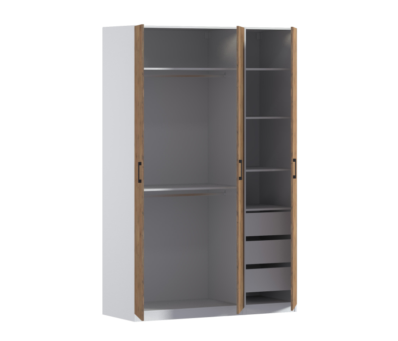 Для одежды, Шкаф трехдверный Макс 1500 мм, вариант №2 (ЛДСП)