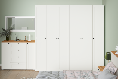 Шкаф для одежды Остин 13.336.02, белая шагрень, дуб золотой крафт