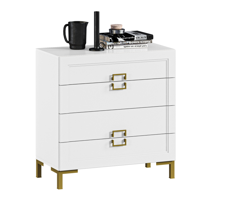 Комоды, Комод Ассоль СБ-3434 Белый/МДФ Белый