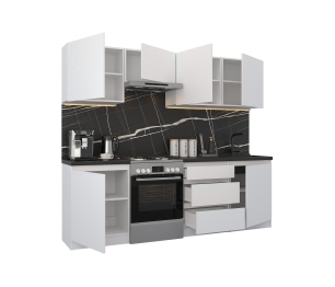 Кухонный гарнитур Леон прямой 240 см, белый