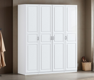 Шкаф четырехдверный Макс 2000 мм, вариант №4 (ЛДСП/МДФ)