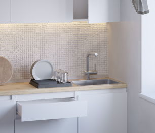 Кухонный гарнитур Леон прямой 150 см, белый