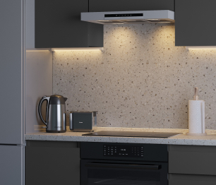 Кухонный гарнитур Леон прямой 210 см, диамант серый